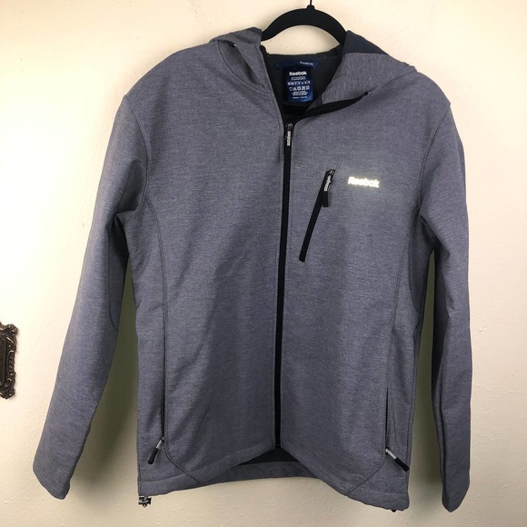 Reebok Other - Reebok Grey Hooded Fleece Lined Zip Jacket Small